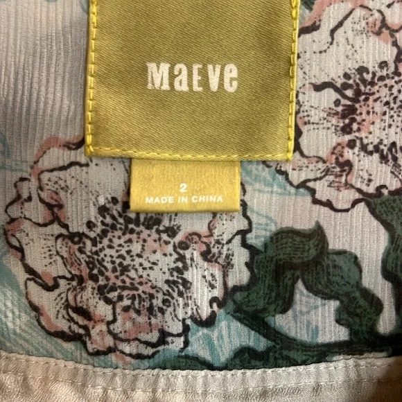 Anthropologie Maeve floral dress women's size 2 ruffle spring wedding butterfly - Picture 3 of 7